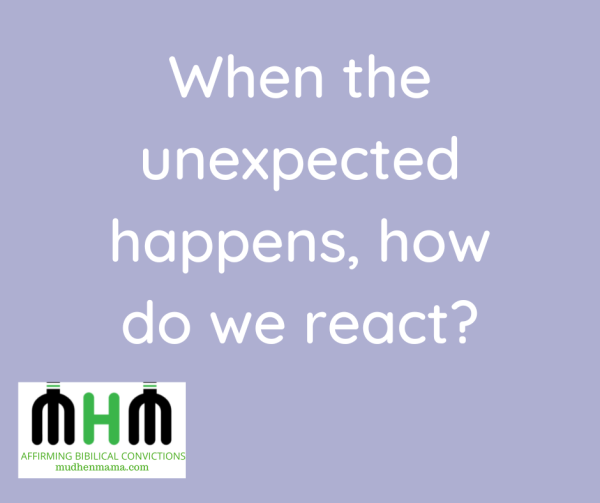 When the unexpected happens, how do we react?